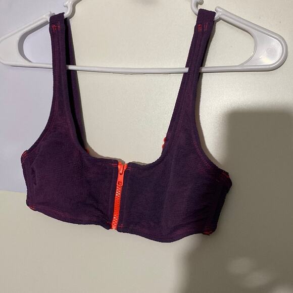 Athleisure Activewear Purple Zip Front Sports Bra Xhilaration Small - Picture 2 of 3